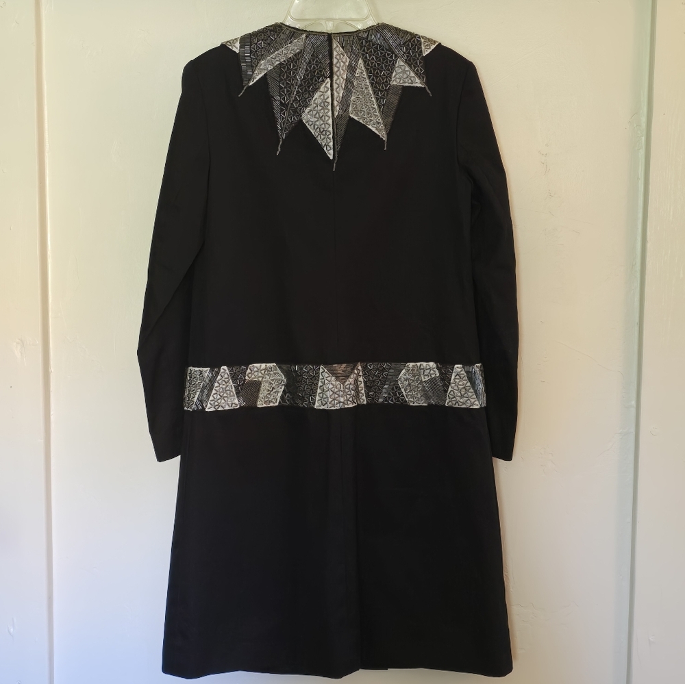 Gossip Girl Serena Gryphon Black Trench Coat with beaded Accents XS/S - Picture 13 of 16